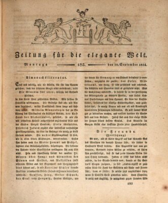 Zeitung für die elegante Welt Montag 20. September 1824