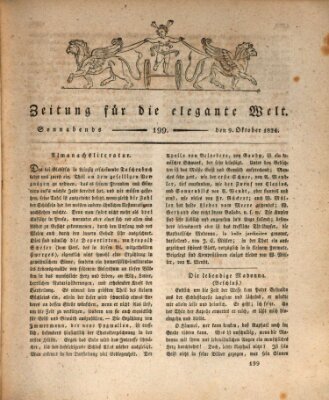 Zeitung für die elegante Welt Samstag 9. Oktober 1824