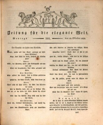 Zeitung für die elegante Welt Montag 18. Oktober 1824