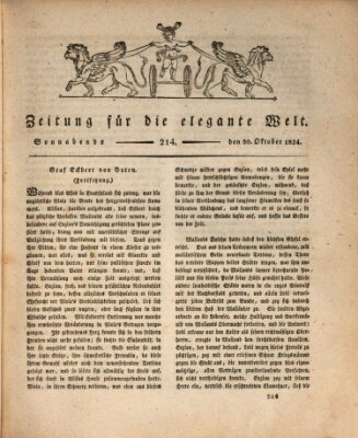 Zeitung für die elegante Welt Samstag 30. Oktober 1824