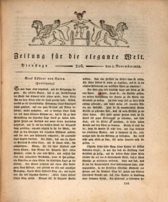 Zeitung für die elegante Welt Dienstag 2. November 1824