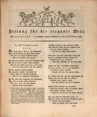 Zeitung für die elegante Welt Samstag 6. November 1824