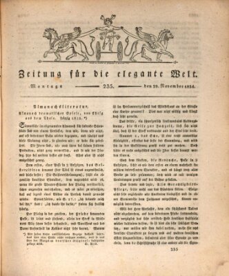 Zeitung für die elegante Welt Montag 29. November 1824