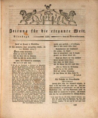 Zeitung für die elegante Welt Dienstag 30. November 1824