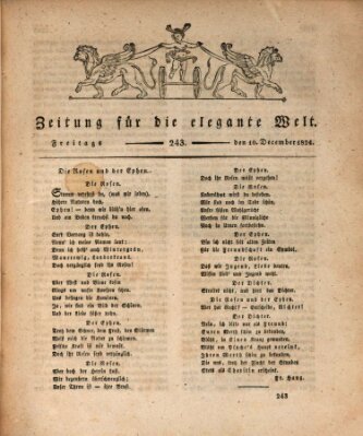 Zeitung für die elegante Welt Freitag 10. Dezember 1824