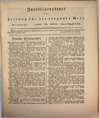 Zeitung für die elegante Welt Dienstag 3. August 1824