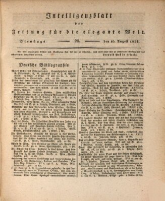 Zeitung für die elegante Welt Dienstag 10. August 1824