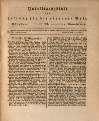 Zeitung für die elegante Welt Dienstag 7. September 1824