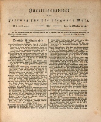 Zeitung für die elegante Welt Dienstag 12. Oktober 1824