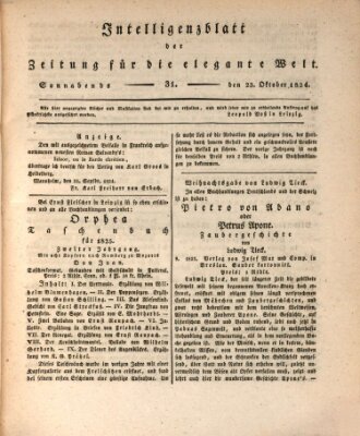 Zeitung für die elegante Welt Samstag 23. Oktober 1824