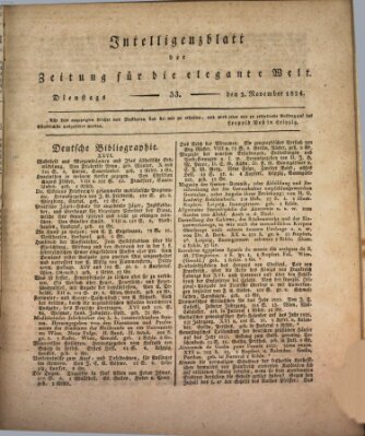 Zeitung für die elegante Welt Dienstag 2. November 1824