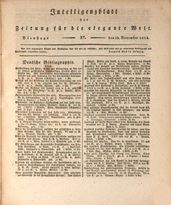 Zeitung für die elegante Welt Dienstag 23. November 1824