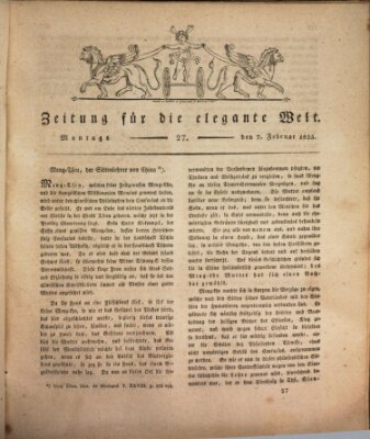 Zeitung für die elegante Welt Montag 7. Februar 1825