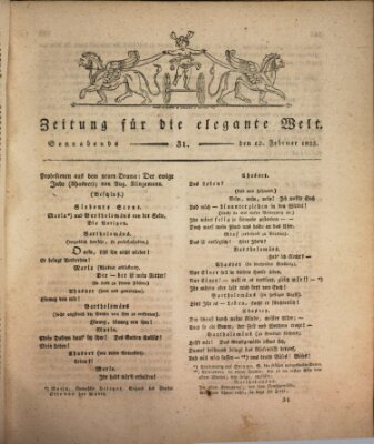 Zeitung für die elegante Welt Samstag 12. Februar 1825