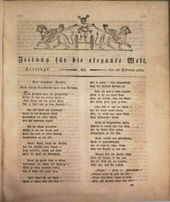 Zeitung für die elegante Welt Freitag 25. Februar 1825