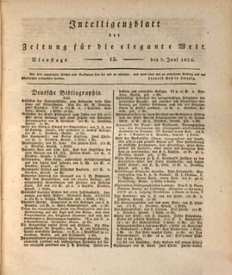 Zeitung für die elegante Welt Dienstag 7. Juni 1825