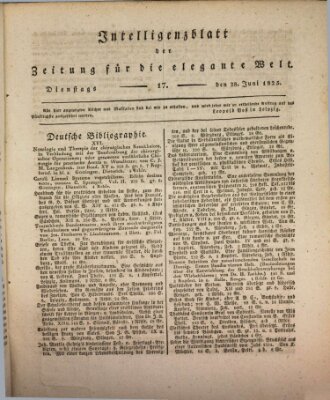 Zeitung für die elegante Welt Dienstag 28. Juni 1825