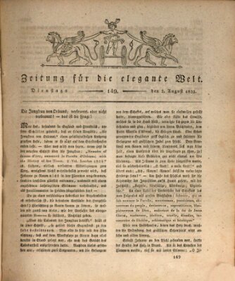 Zeitung für die elegante Welt Dienstag 2. August 1825