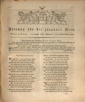 Zeitung für die elegante Welt Donnerstag 1. September 1825