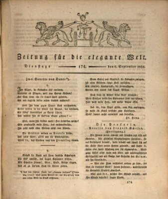 Zeitung für die elegante Welt Dienstag 6. September 1825