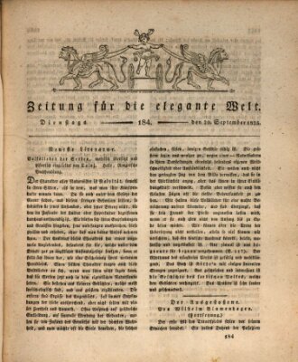 Zeitung für die elegante Welt Dienstag 20. September 1825