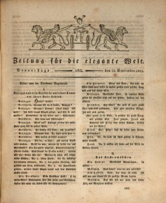 Zeitung für die elegante Welt Donnerstag 22. September 1825