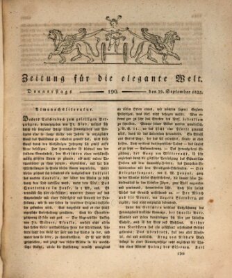 Zeitung für die elegante Welt Donnerstag 29. September 1825