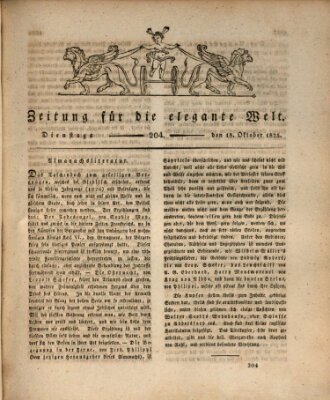 Zeitung für die elegante Welt Dienstag 18. Oktober 1825