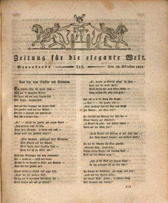 Zeitung für die elegante Welt Samstag 29. Oktober 1825