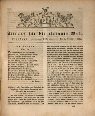 Zeitung für die elegante Welt Dienstag 8. November 1825