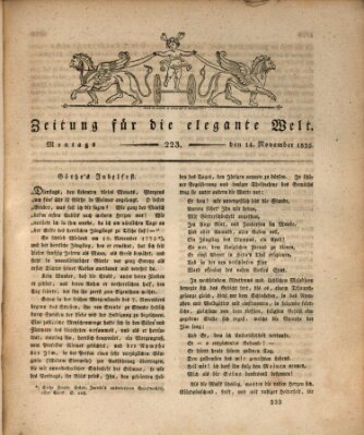 Zeitung für die elegante Welt Montag 14. November 1825