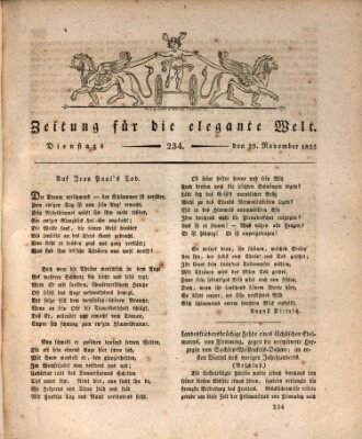 Zeitung für die elegante Welt Dienstag 29. November 1825