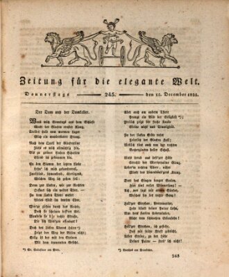 Zeitung für die elegante Welt Donnerstag 15. Dezember 1825