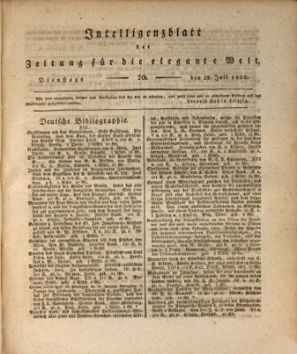 Zeitung für die elegante Welt Dienstag 19. Juli 1825