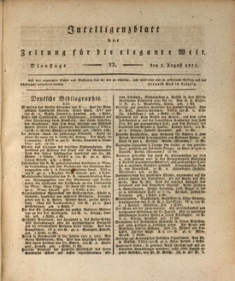 Zeitung für die elegante Welt Dienstag 2. August 1825