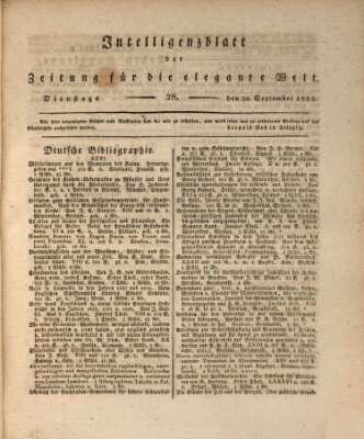 Zeitung für die elegante Welt Dienstag 20. September 1825