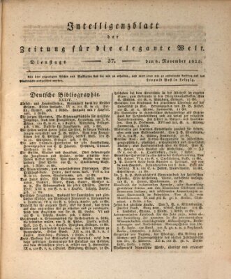 Zeitung für die elegante Welt Dienstag 8. November 1825