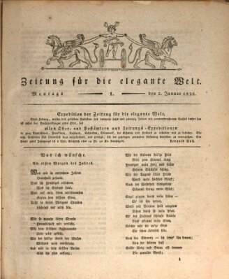 Zeitung für die elegante Welt Montag 2. Januar 1826