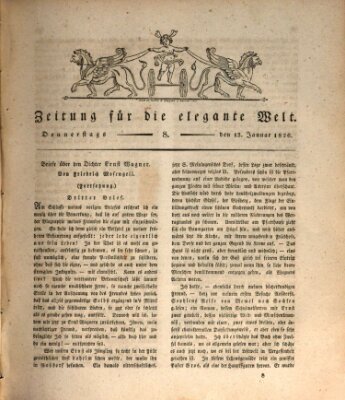 Zeitung für die elegante Welt Donnerstag 12. Januar 1826