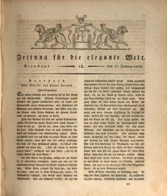 Zeitung für die elegante Welt Dienstag 17. Januar 1826