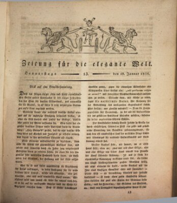 Zeitung für die elegante Welt Donnerstag 19. Januar 1826