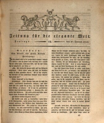 Zeitung für die elegante Welt Freitag 27. Januar 1826