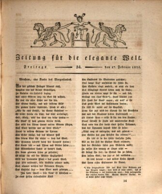 Zeitung für die elegante Welt Freitag 17. Februar 1826