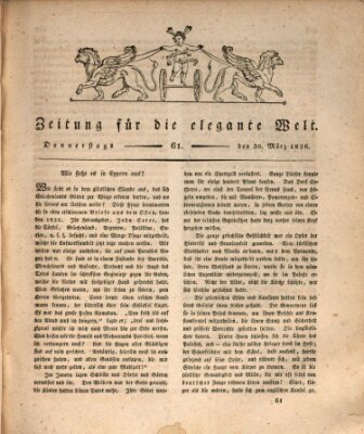 Zeitung für die elegante Welt Donnerstag 30. März 1826