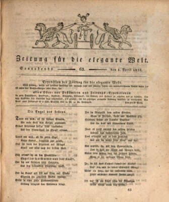 Zeitung für die elegante Welt Samstag 1. April 1826