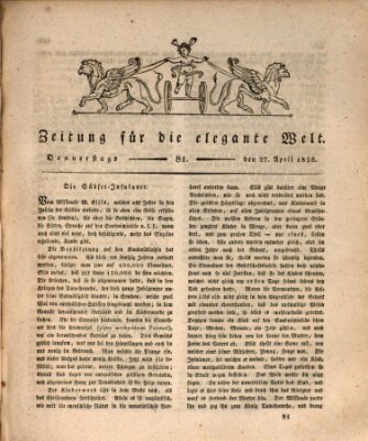 Zeitung für die elegante Welt Donnerstag 27. April 1826