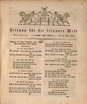 Zeitung für die elegante Welt Dienstag 30. Mai 1826