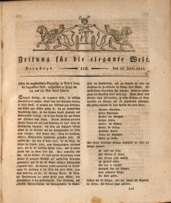 Zeitung für die elegante Welt Dienstag 13. Juni 1826