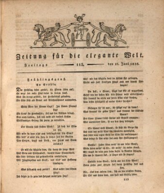 Zeitung für die elegante Welt Freitag 16. Juni 1826