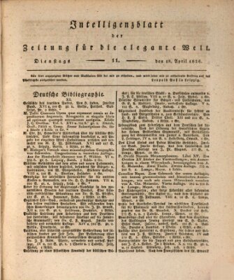 Zeitung für die elegante Welt Dienstag 18. April 1826